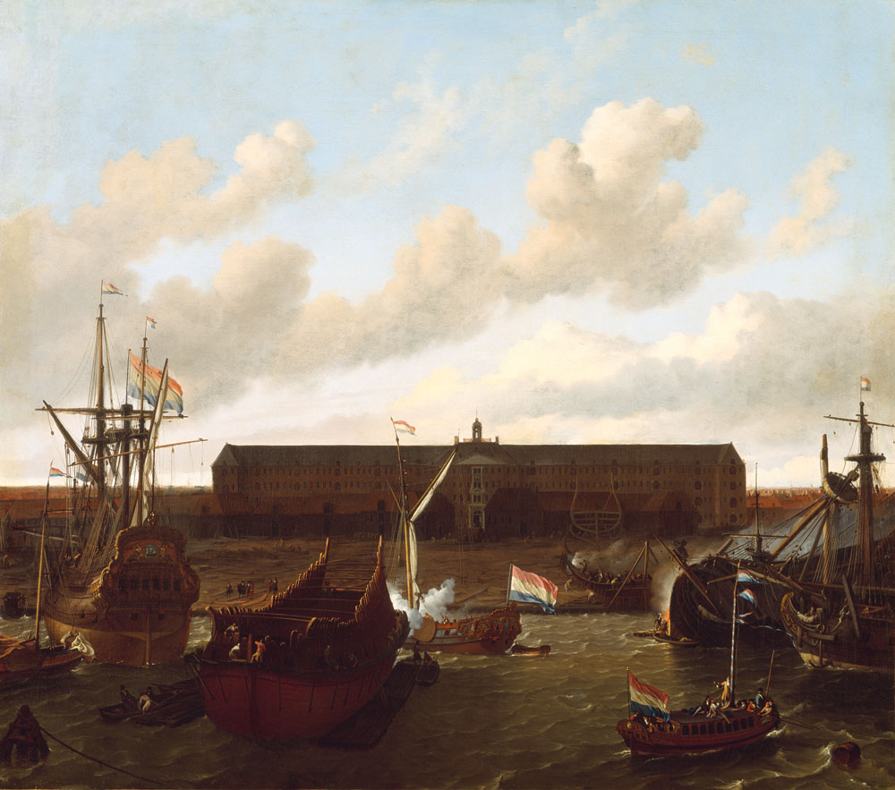 Ludolf Backhuysen - The Shipyard of the Dutch East India Company at Amsterdam