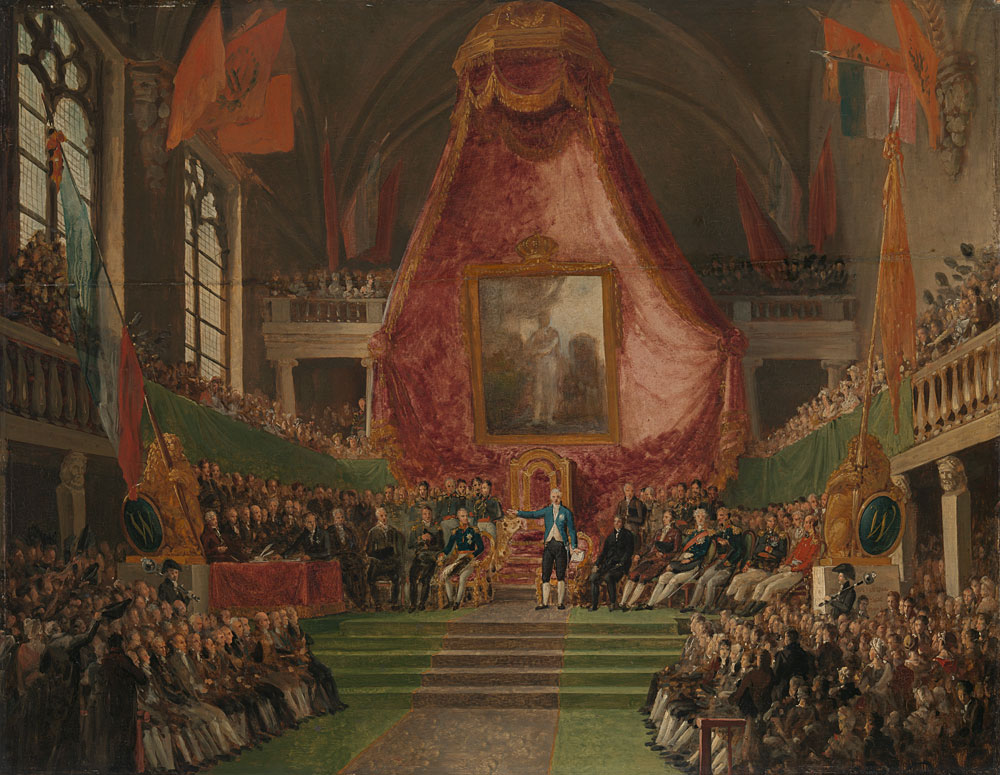 Mattheus Ignatius van Bree - The Solemn Inauguration of University of Ghent by the Prince of Orange in the Throne Room of the Town Hall on 9 October 1817