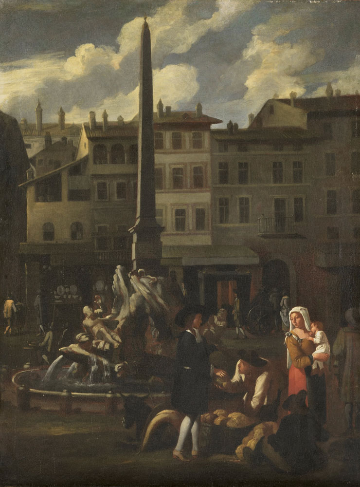 Manner of Michael Sweerts - Market Scene in Rome, Piazza Navonna
