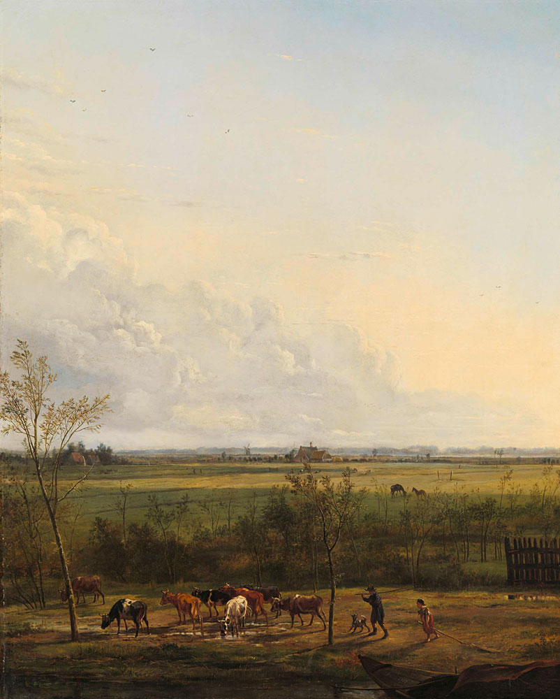 Pieter Gerardus van Os - Distant View of the Meadows at 's-Graveland