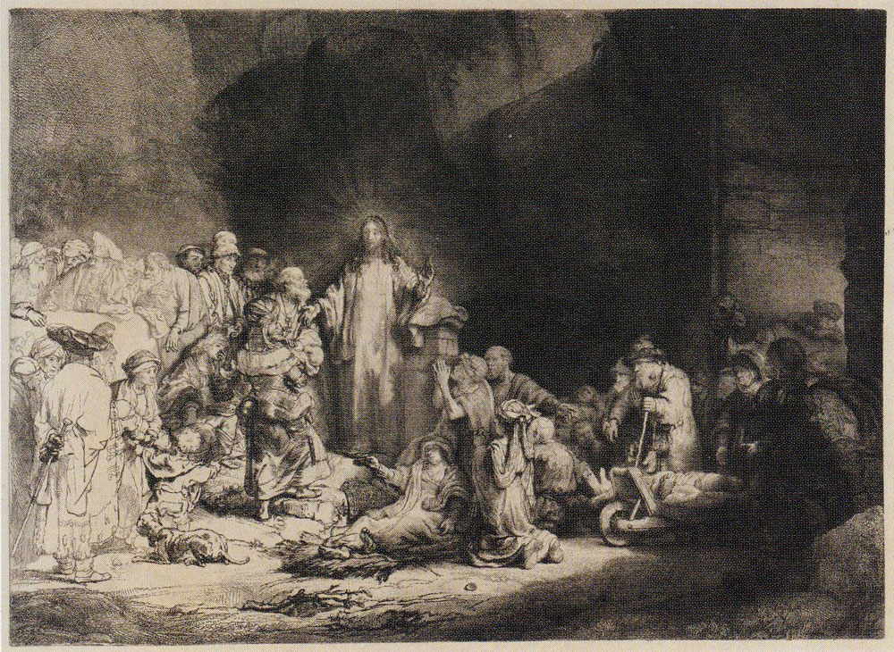 Rembrandt - Christ Preaching (The Hundred Guilder Print)