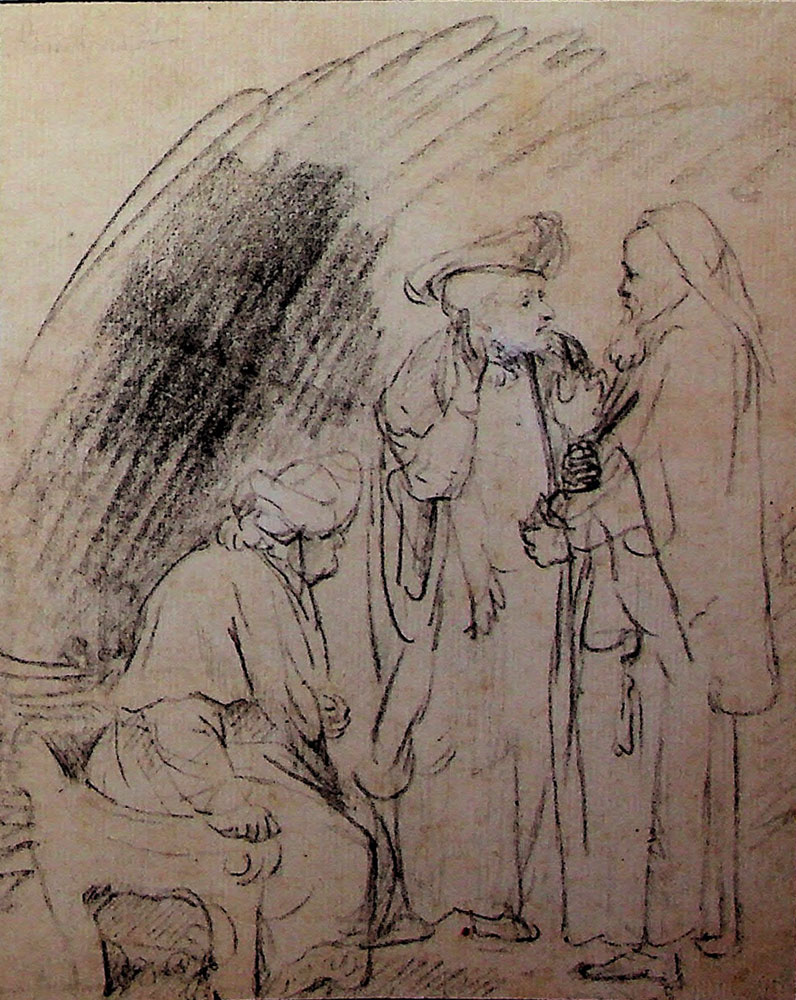 Rembrandt - Three Oriental Men in Conversation