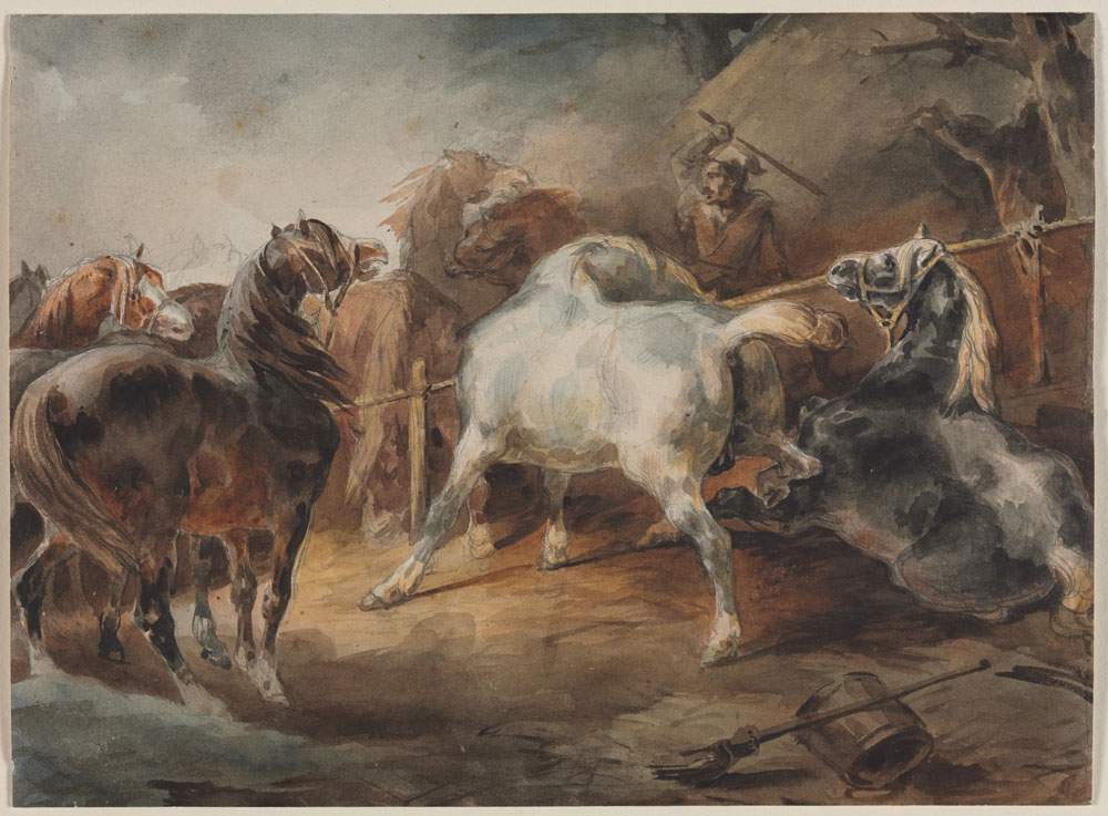 Théodore Géricault - Fighting Horses