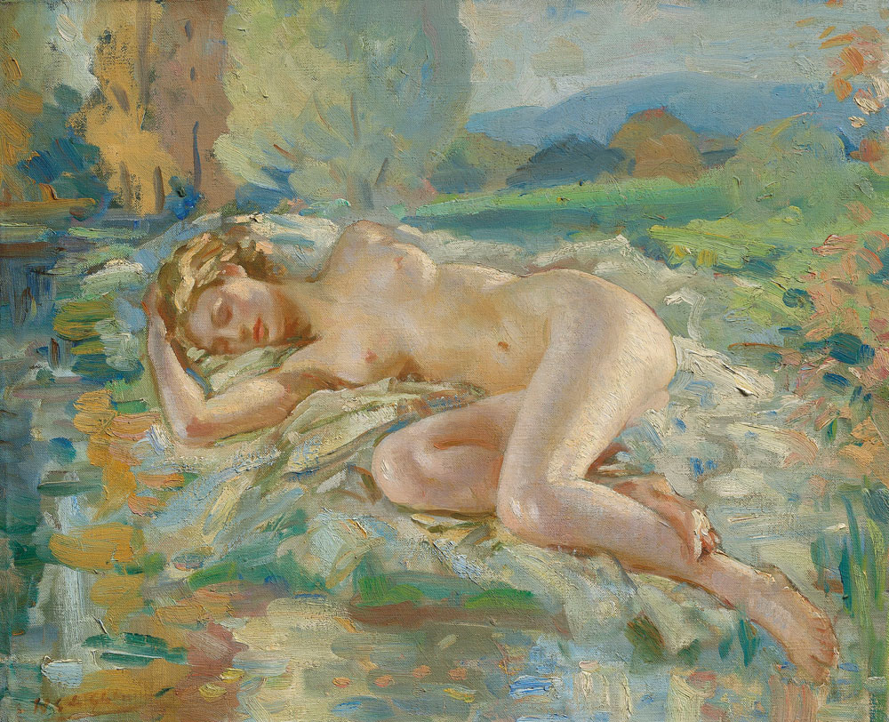 Wilfrid Gabriel de Glehn - Female nude reclining