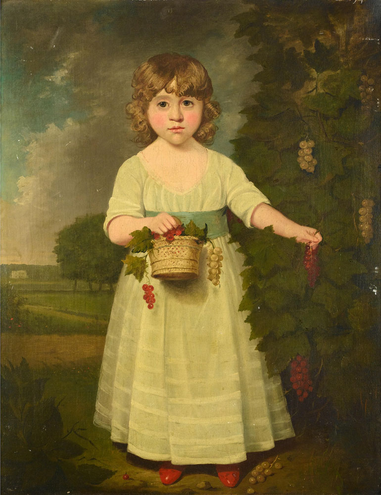 Follower of William Beechey - Portrait of a young girl, said to be Miss Betsy Arden