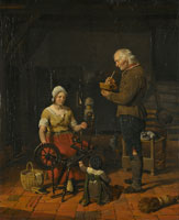 Cornelis Kruseman Peasant Family in their Cottage