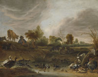 Cornelis Saftleven Landscape with animals