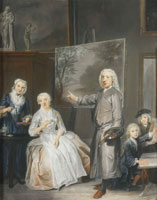 Cornelis Troost The Painter  Dirk Dalens III (1688-1753) with His Wife and Children