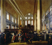 Emanuel de Witte Interior of the Portugese Synagoge in Amsterdam