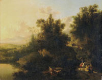Frederik de Moucheron Forest Landscape with Hunters