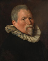 Attributed to Hans von Aachen Portrait of a gentleman, bust-length, in black