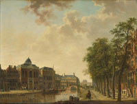 Attributed to Hendrik Keun View of the Houtmarkt, Amsterdam