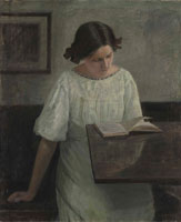 Carl Holsøe The Artist's Wife in White Reading