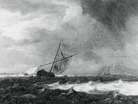 Jacob van Ruisdael Sailing Vessels in a Choppy Sea