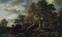 Jacob van Ruisdael Wooded Landscape with a Marshy Pool