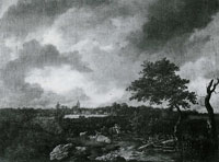 Jacob van Ruisdael Wooded Landscape with a Town in the Distance