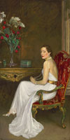 John Lavery The Lady in White, Viscountess Wimborne  