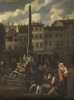 Manner of Michael Sweerts Market Scene in Rome, Piazza Navonna
