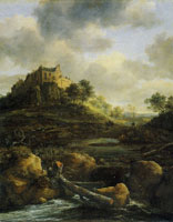 Jacob van Ruisdael Bentheim Castle and a Low Waterfall
