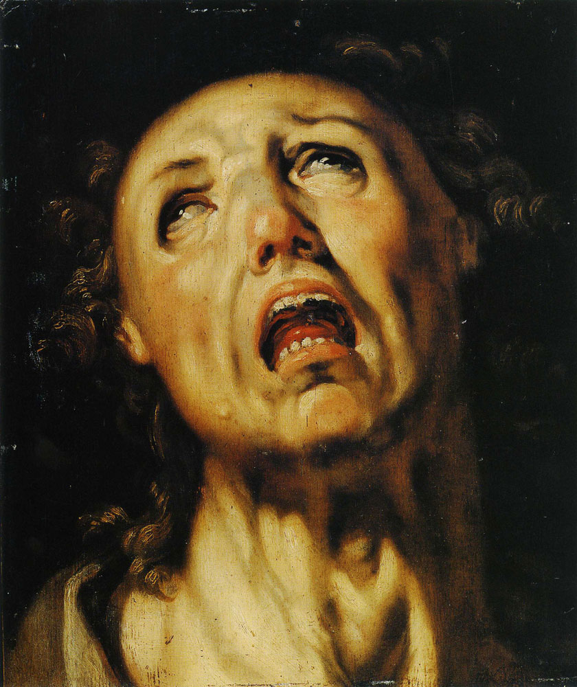 Cornelis van Haarlem - Study of the Head of a Screaming Man