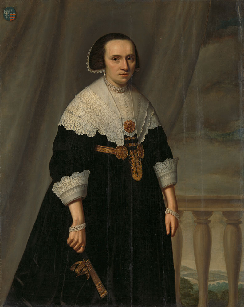 Dirck Dircksz. van Santvoort - Portrait of Machteld Bas (     - 1681)