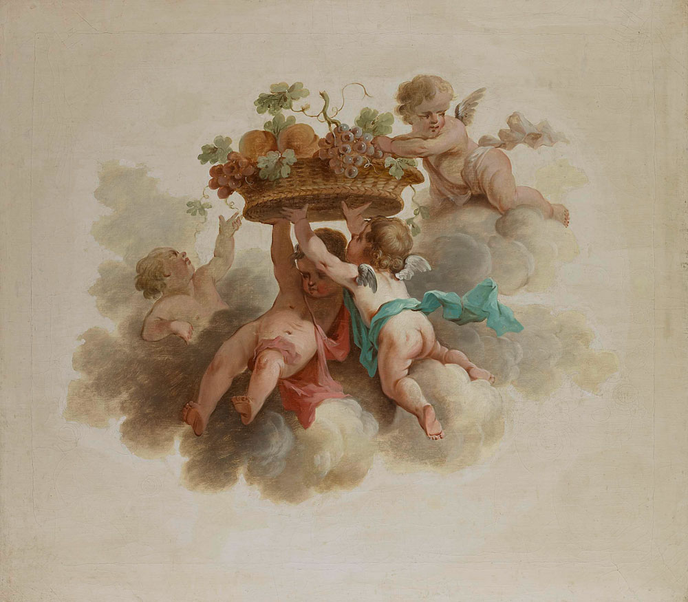 Anonymous - Four Putti Carrying a Fruit Basket