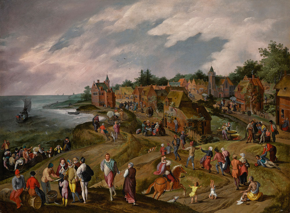 Gillis Mostaert and Jacob Grimmer - Landscape, possibly a view of Hoboken