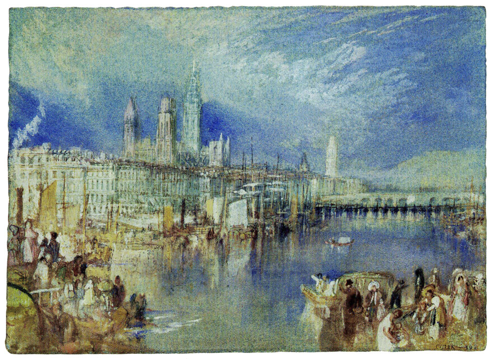 J.M.W. Turner - Rouen Looking Upstream