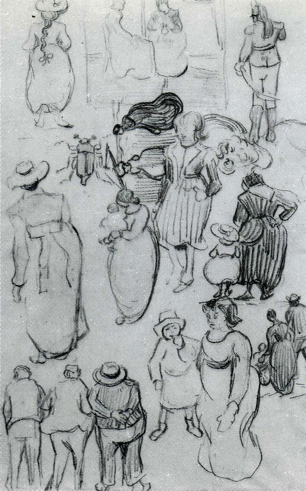 Vincent van Gogh - Sheet with Many Sketches of Figures