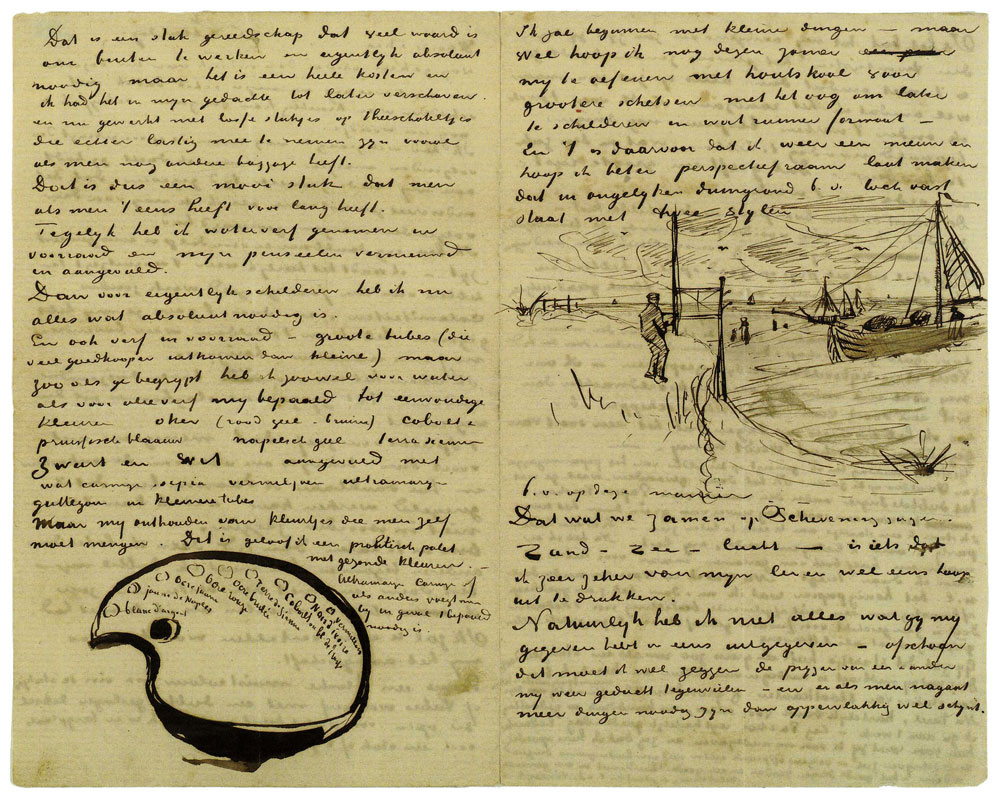 Vincent van Gogh - Sketch illustrating the use of a perspective frame