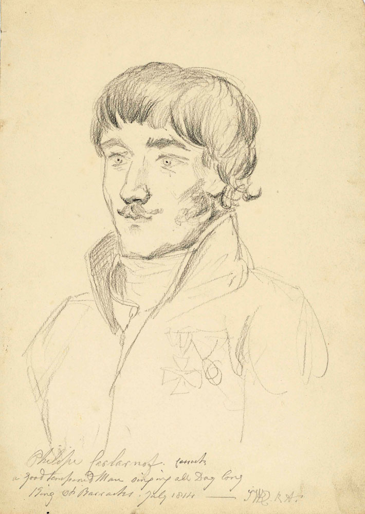 James Ward - Portrait study of a cossack, Philip[p]e Carlanof