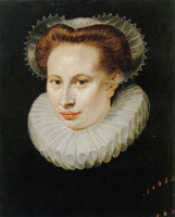Adriaen Thomasz. Key Bust Portrait of a Young Girl, Princess Anna of Nassau ?