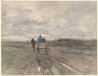Anton Mauve Peasant Cart on a Country Road