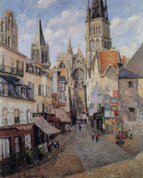 Camille Pissarro Rue de l'Épicerie in Rouen, Late Afternoon