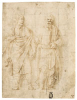 Giulio Romano Socrates and a barbarian, hands clasped