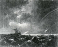 Jacob van Ruisdael Sailing Vessels in a Thunderstorm