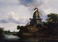 Jacob van Ruisdael Windmill on a River Bank