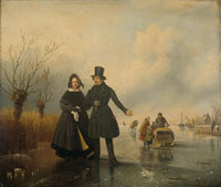 Jacobus Sörensen - Portrait of Mr. and Mrs. Thijssen on the Ice