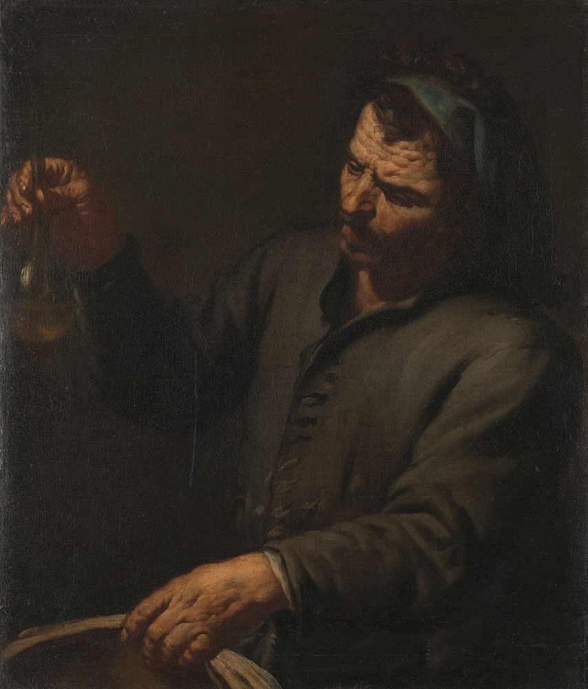 Attributed to Antonio Zanchi - Man with Urine Bottle in his Hand