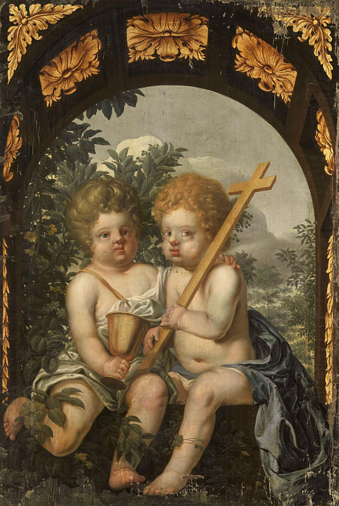 Anonymous - Christian Allegory with two Children with Cross and Chalice