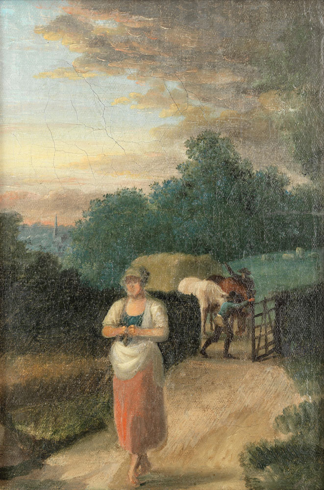 Christoffer Wilhelm Eckersberg - Peasant girl knitting