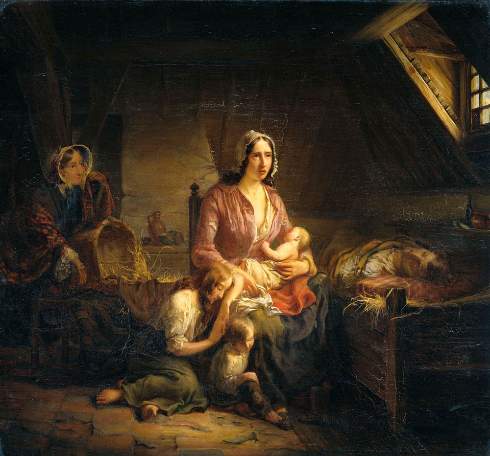 Gerardus Terlaak - A Rich Lady Visits a Poor Family