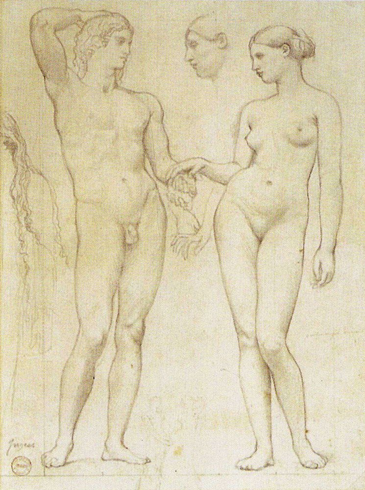 Jean Auguste Dominique Ingres - The Betrothed Couple (study for The Glden Age)