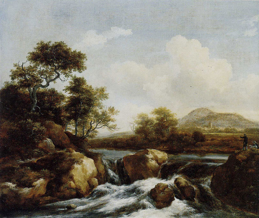 Jacob van Ruisdael - Waterfall with a Distant View of a Town