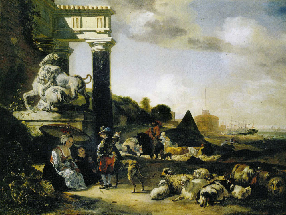 Jan Baptist Weenix - Figures among ruins