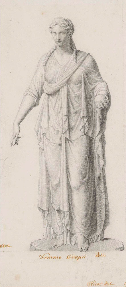 Jean-Baptiste Wicar - A sculpture of a woman, after the Antique