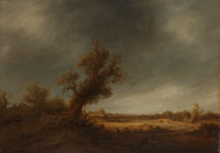Adriaen van Ostade - Landscape with an old oak