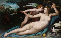 Alessandro Allori Venus Disarming Cupid