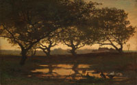 Gerard Bilders Woodland Pond at Sunset