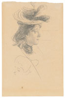 Giovanni Boldini Portrait of Emilia Cardona and a head study  